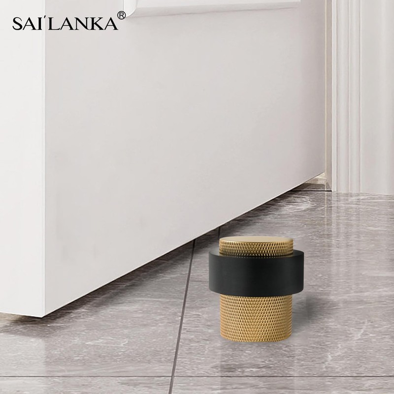 SAILANKA Solid Brass Door Stopper Heavy Duty Cylindrical Floor Mount