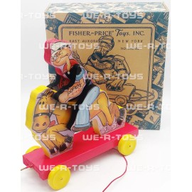 Fisher-Price Popeye Cowboy Pull Toy Blue Box 1999 No. 990705 Made In U.S.A. NEW