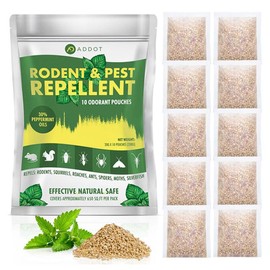 ADDOT Rodent & Pest Repellent - 10 Pack of 30g Peppermint Oil Pouches, Effective Natural Safe Repellent for Mice, Squirrels, Bats, and More - quantity: 1 set