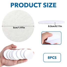 MSKS 8Pcs Rug Grippers Non Slip Washable Grippers for Rug Anti Curling Rug Pad Reusable for Laminate & Wooden Carpeted Floors Circle Non Slip Rug Tape Grip White Diameter 5cm