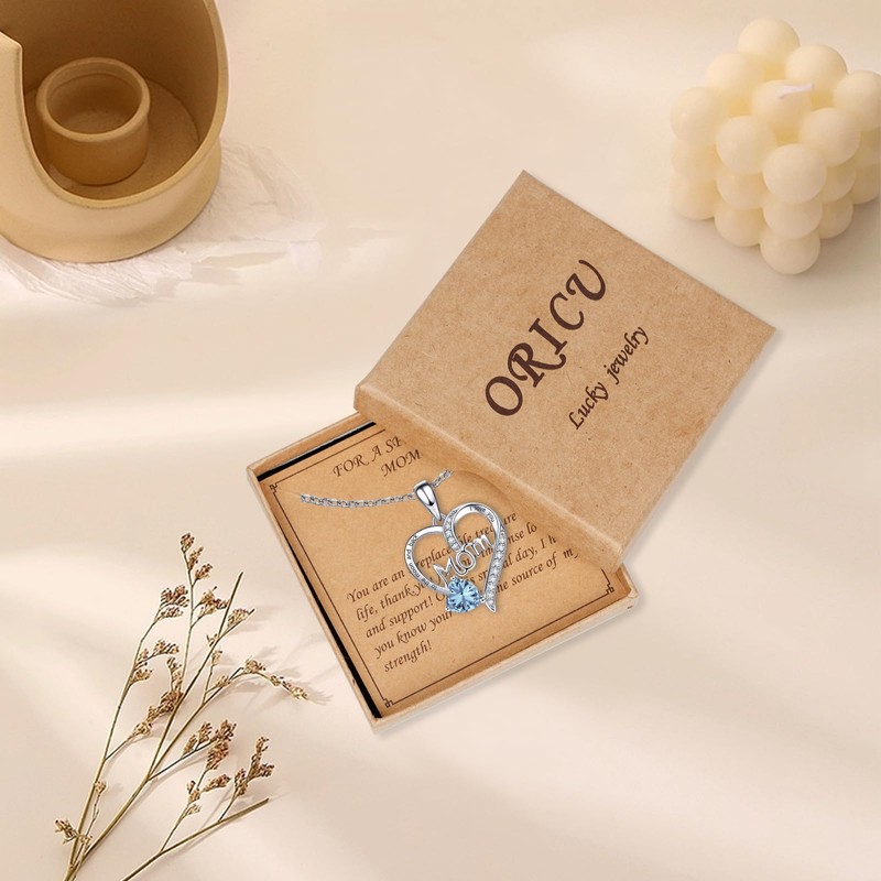 Love Heart Pendant Necklaces for Women, Mother's Day Jewelry Gifts