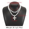 Chunky Pearl Cross Necklace for Women Trendy Gold Statement Necklace
