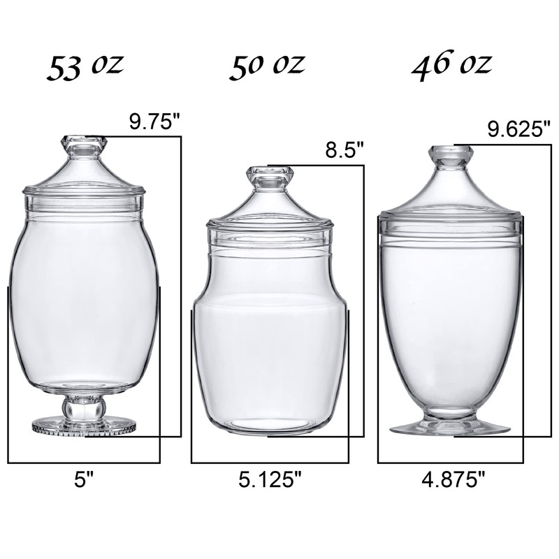 Amazing Abby - Keep - Acrylic Apothecary Jars (3-Piece Set,