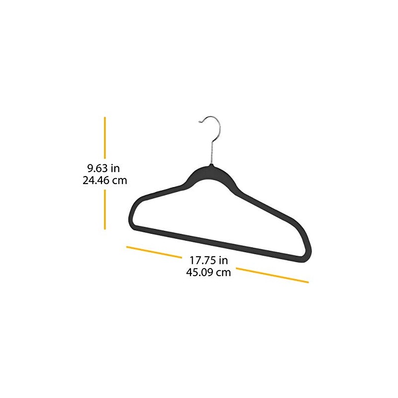 Whitmor Flocked Suit Hangers Set of 15 Black