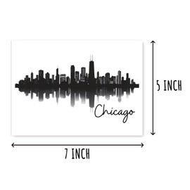 APVGifts Chicago Greeting Card - Chicago Birthday Card - Happy Birthday Card - Card For Friend - Card For Any Occasion - Chicago Skyline Card