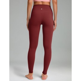 Colorfulkoala Women's Dreamlux High Waisted Workout Leggings 28" Inseam Full Length Yoga Pants (S, Merlot)