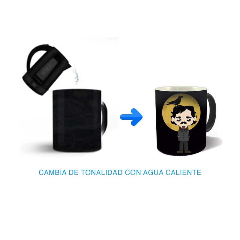 Taza Mágica 11oz Edgar Allan Poe caricatura