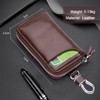 Leather Key Case Car Key Bag with 6 Hooks, Key
