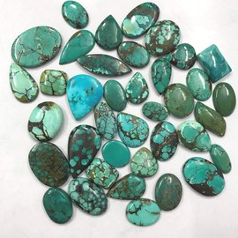 50 carats Mix Natural Tibetan Turquoise Gemstones, Wholesale Cabochons, Jewelry Making Loose Stone Supply, DIY, Healing Crystals and Stones, Zodiac Birthstone, Good Fortune Stone, 3 to 4pcs