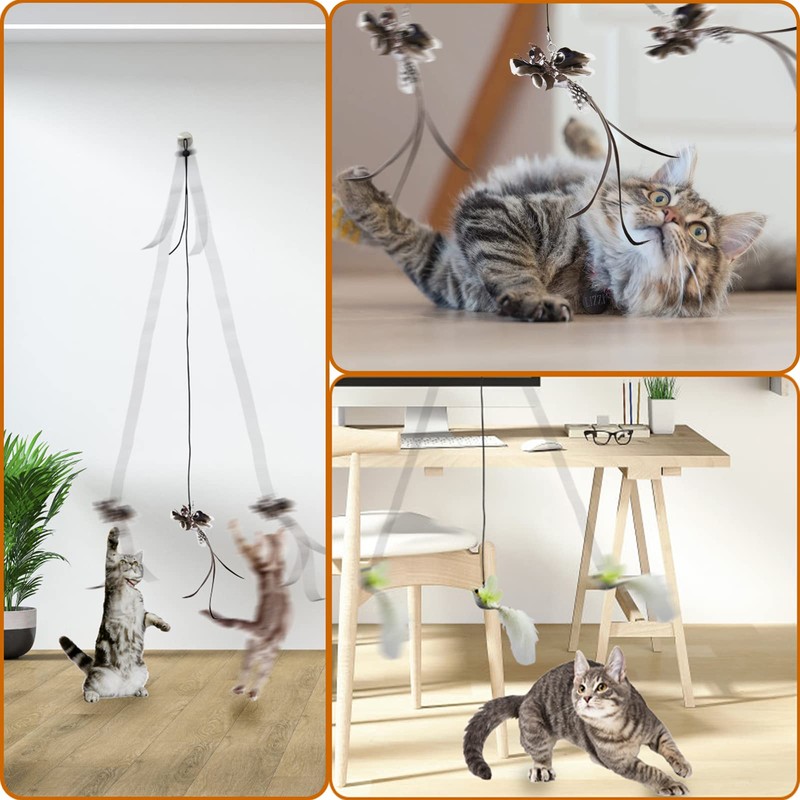 Mitubati Cat Toys Indoor Hanging Door Retractable Flying Da Bird