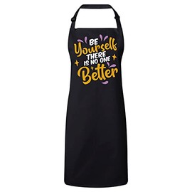 Fabulous Premium-Küchenschürze Schwarz Be Yourself Typografie Lettering Quotes Motivation Self Love Inspiring