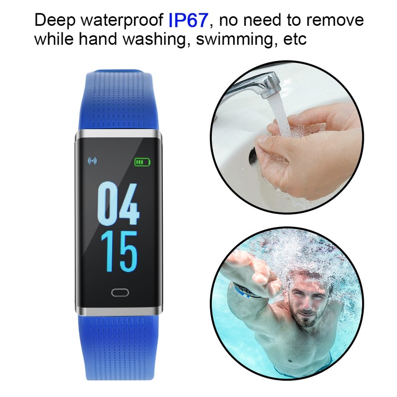Wireless Smart Watch Bluetooth Fitness Tracker Heart Rate Monitoring Waterproof