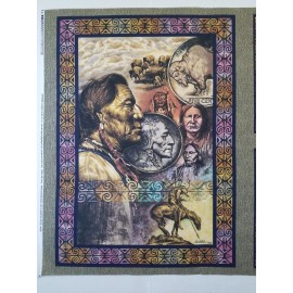 Springs Industries VTG~Native American~Five Cent Peace panel~quilting