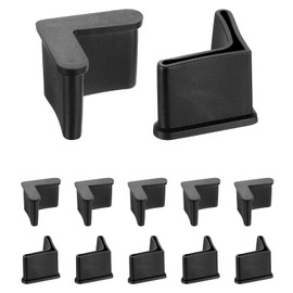 sourcing map 12 Pcs 1.18" x 1.18" Rubber Foot Pads Covers, L Shaped Furniture Angle Pads Leg Caps End Covers Floor Protector Anti-Slip Angle Iron for Shelving, Black