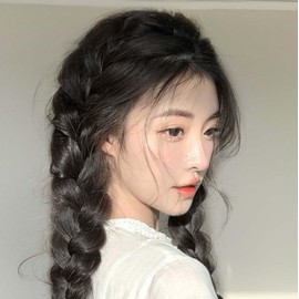 NT-ling 2Pcs Braided Ponytail Extensions with Hair Ties Soft Synthetic Hair Pieces for Women Girls Daily Wear 19.7 Inch Suitable for parties, birthdays, weddings (Black)