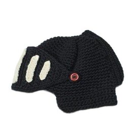 Roman Knights Knit Hat Unisex Knight Knit Cap Knight Helmet Hat 2 Colors (Black), Black