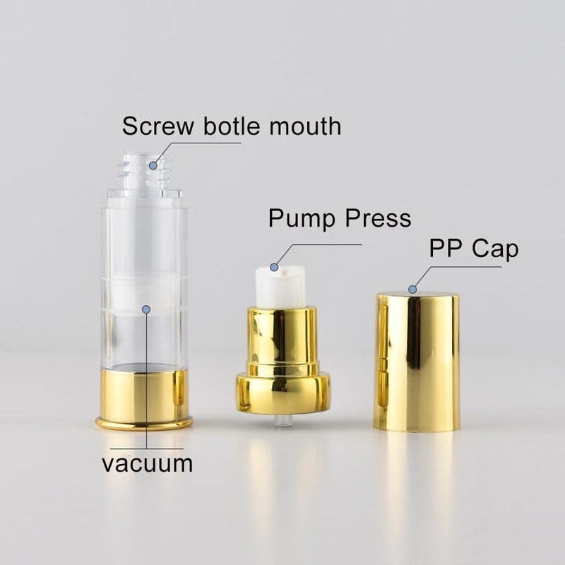 UPSTORE 4Pcs 30ml/1oz Empty Plastic Airless Pump Bottle Refillable Vacuum