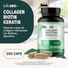 LIFE 360 Collagen Biotin Keratin 200 Cpsulas Biotina, Queratina y
