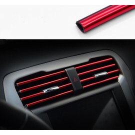 20 Pieces Car Air Conditioner Ventilation Decorative Strips, Waterproof Bendable Car Ventilation Decoration, Universal Vehicle Interior Accessories Suitable for Straight Ventilation (Red)