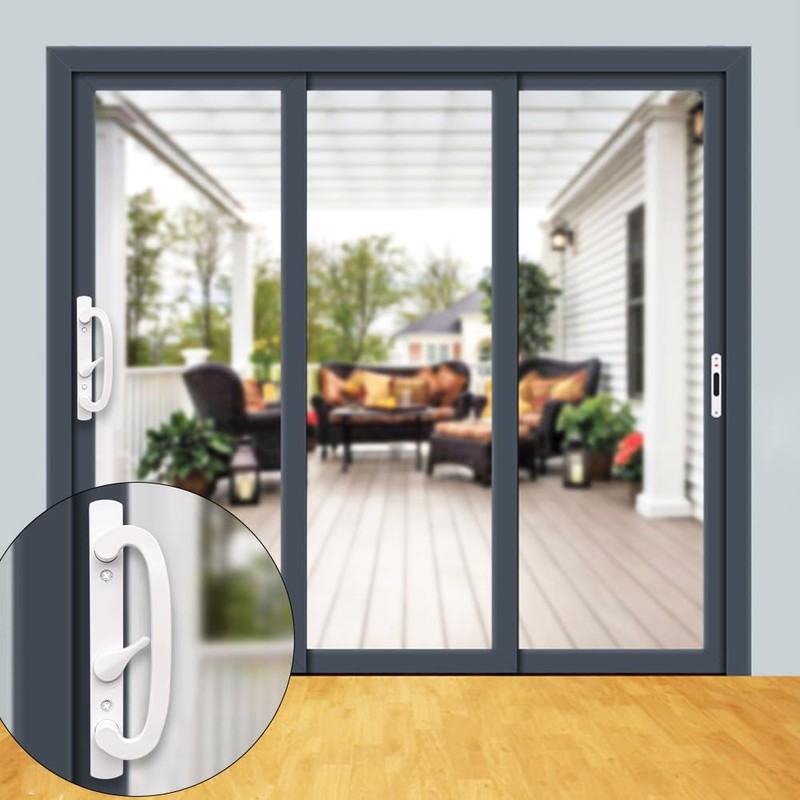 ALLYWASAI Patio Sliding Door Handle Set with Mortise Lock, Key