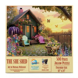 SUNSOUT INC - The She Shed - 500 pc Jigsaw Puzzle by Artist: Michael McKinney - Finished Size 18" x 24' - MPN# 56132