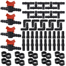 GZkushi Irrigation Garden Hose Connector, Drip Hose Connector, Irrigation Connection Kit for Drip Sprinkler Systems (16 mm), Pack of 54