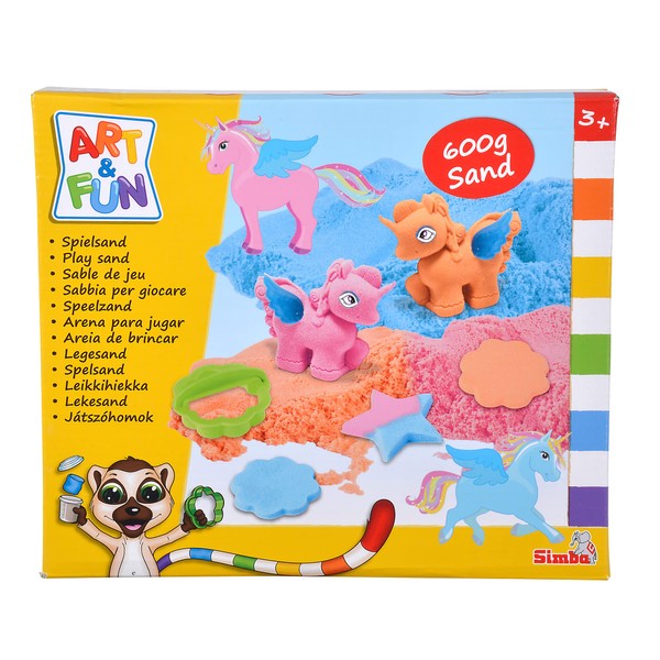 Art and Fun Unicorn Play Sand Set, 3 x 200