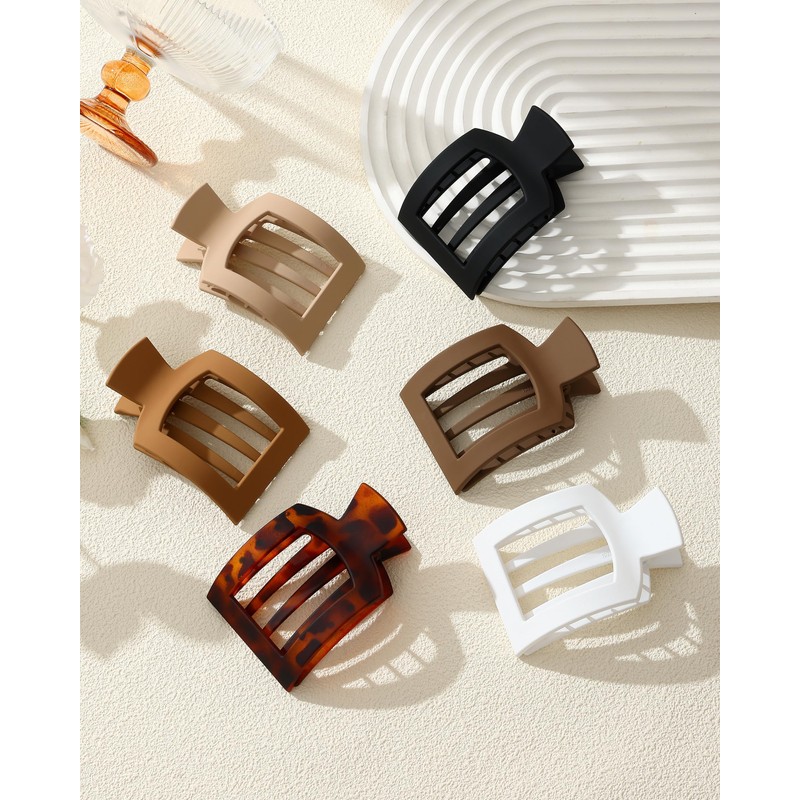 6 Pack Flat Hair Clips for Women Lay Down Claw