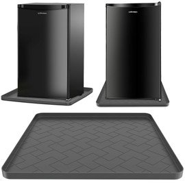 Mini Fridge Silicone Mat,19.7''x19.7''x0.5''-Fridge Drip Tray Concave and convex design is leak-Proof and Non-Slip Perfectly Compatible with Washer, Dryer, Wine Cooler, Dishwasher ect. (Grey1)
