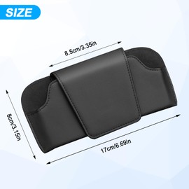 JReHuiG Brillenhalter Leder für Auto, Universal-Sonnenbrillenhalter Auto, Multifonction Sonnenblenden Organizer, Brillenetui Auto Zubehör Innenraum - Schwarz (Schwarz)