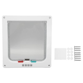 Cat Door Interior Exterior Door Lockable Pet Safety Door with 4 Way Lock for Cats Small Dogs