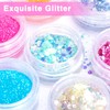 24Pcs Nail Glitter Powder, Nail Art Sequins Holographic Glitters, Cosmetic