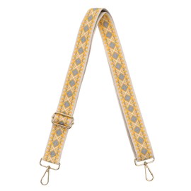sourcing map Purse Strap Replacement, 27.5-53inch Adjustable Polyester Stylish 1.5inch Wide Crossbody Shoulder Strap for Handbag Guitar(Yellow, Gold Buckle)