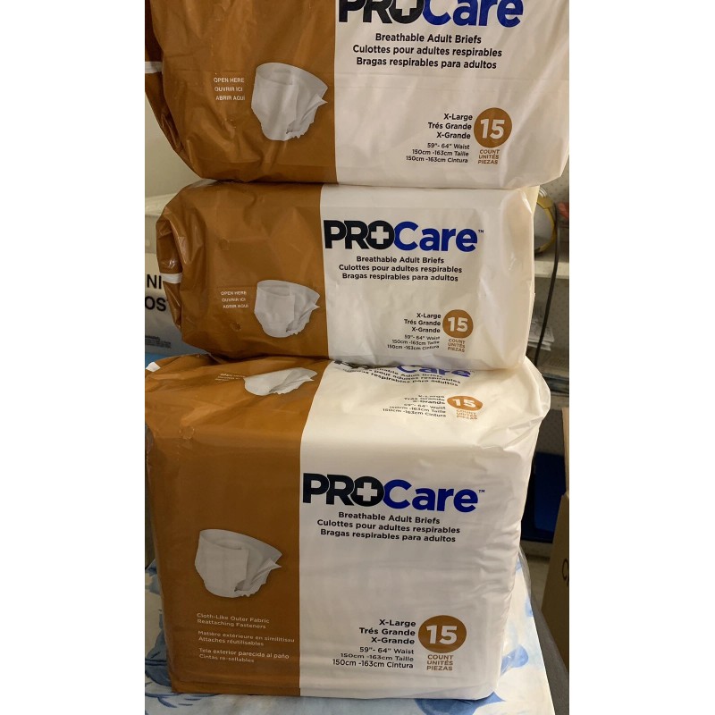 ProCare Adult Brief Tab Closure XL 15/pack