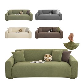Jacquard Oversized Sofa Cover for 2 Seater - High Stretch Pet Resistant Slipcover, Washable Non-Slip Furniture Protector for Dogs Cats (Green, 2 Sitzer(57" - 70"))