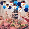 Riakrum 18 Pcs Winter Snowman Hanging Paper Lanterns Christmas Snowflake
