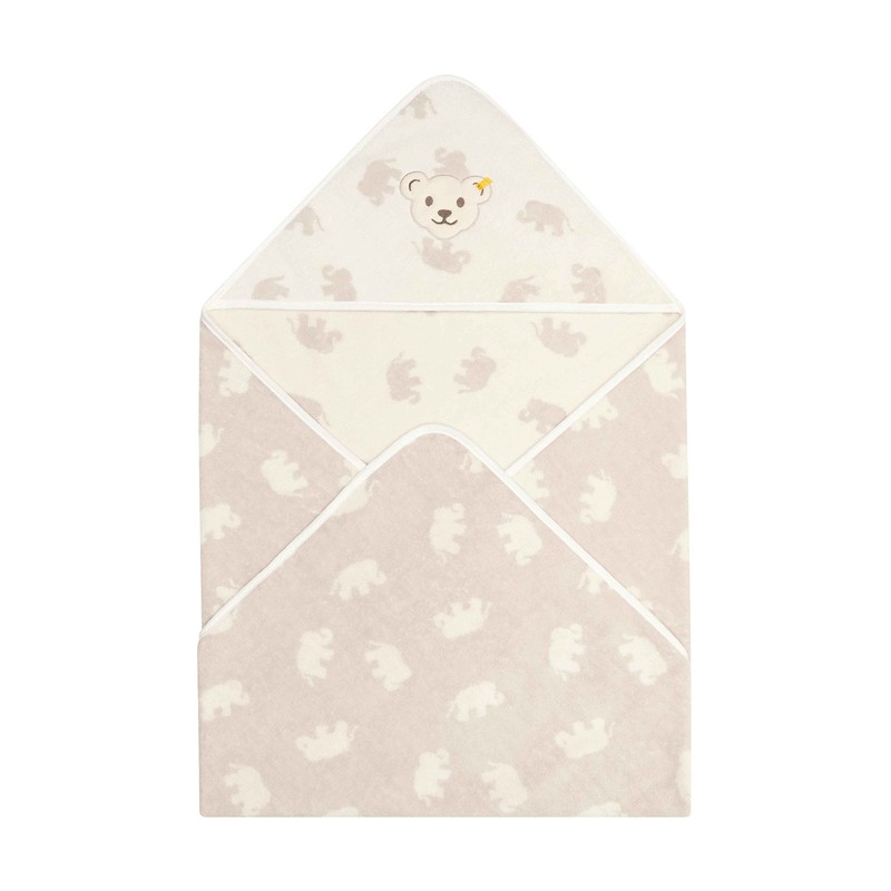 Steiff Elefäntle Hooded Bath Towel, Cloud dancer