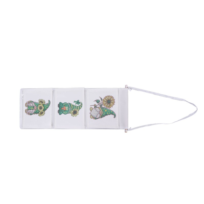 Hanging Storage Bag 3 Compartment Foldable Rhinestone Painting Pattern DIY