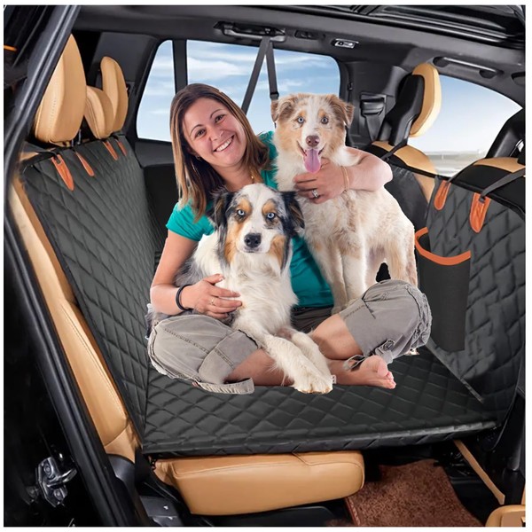 FIFIPETS Waterproof Dog Car Seat Cover Hard Bottom-Detachable, Back Seat
