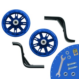 Bicycle Training Wheels - Metal, PVP, PP Training Wheels - Light Up Training Wheels for Kids Bike 14”-16” Wheel Size - Kids Bike Accessories w Extra Support Bracket (Blue, 16 in)