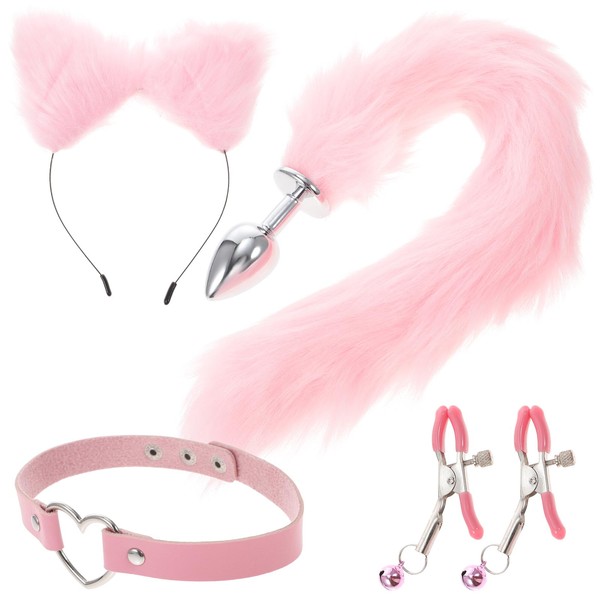 GALPADA 1Set Fox Ears and Tail Set Cat Ears and