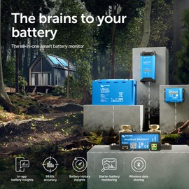 Victron Energy SmartShunt Battery Monitor (Bluetooth) - Victron Smart Shunt - 6.5V-70V, 500 amp