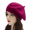 ZLYC Women's Beret Classic French Beret Plain Warm Beret, rhinestones
