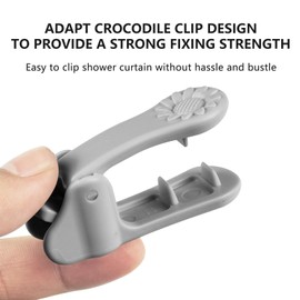 8 Pack Shower Curtain Clips, Windproof Shower Splash Guard, Nano Double Sided Tape Shower Curtain Holder for Inside Shower Splash Water Wall（Gray）