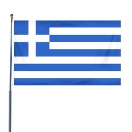 5ft x 3ft Greece Flag 90 * 150cm Greek National Flag with Two Brass Grommets Large Flag of Greece for Festival Party Sport Events Gardens Home Indoor and Outdoor Decoration