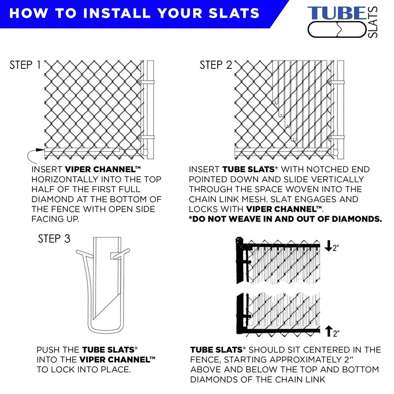 Tube Slats Made in America Privacy Inserts for Chain-Link Fence,