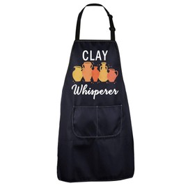 CENWA Clay Whisperer Funny Pottery Apron Pottery Lover Gift Adjustable Apron For Pottery Teacher Student (Clay Whisperer apron ca)