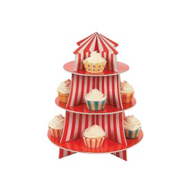 Big Top Carnival Cupcake Stand - 3 Tiers - Circus Birthday Party Supplies