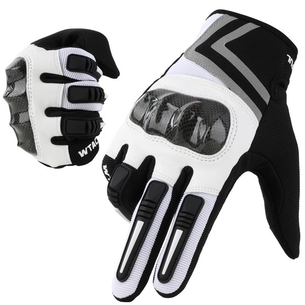 WTACTFUL Men's Motorcycle Gloves, Summer Men's Motorcycle Gloves with Protectors