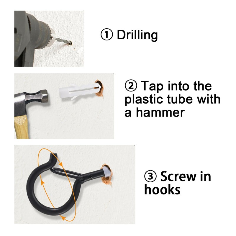 Pack of 10 stainless steel hook screws with security, eyelet
